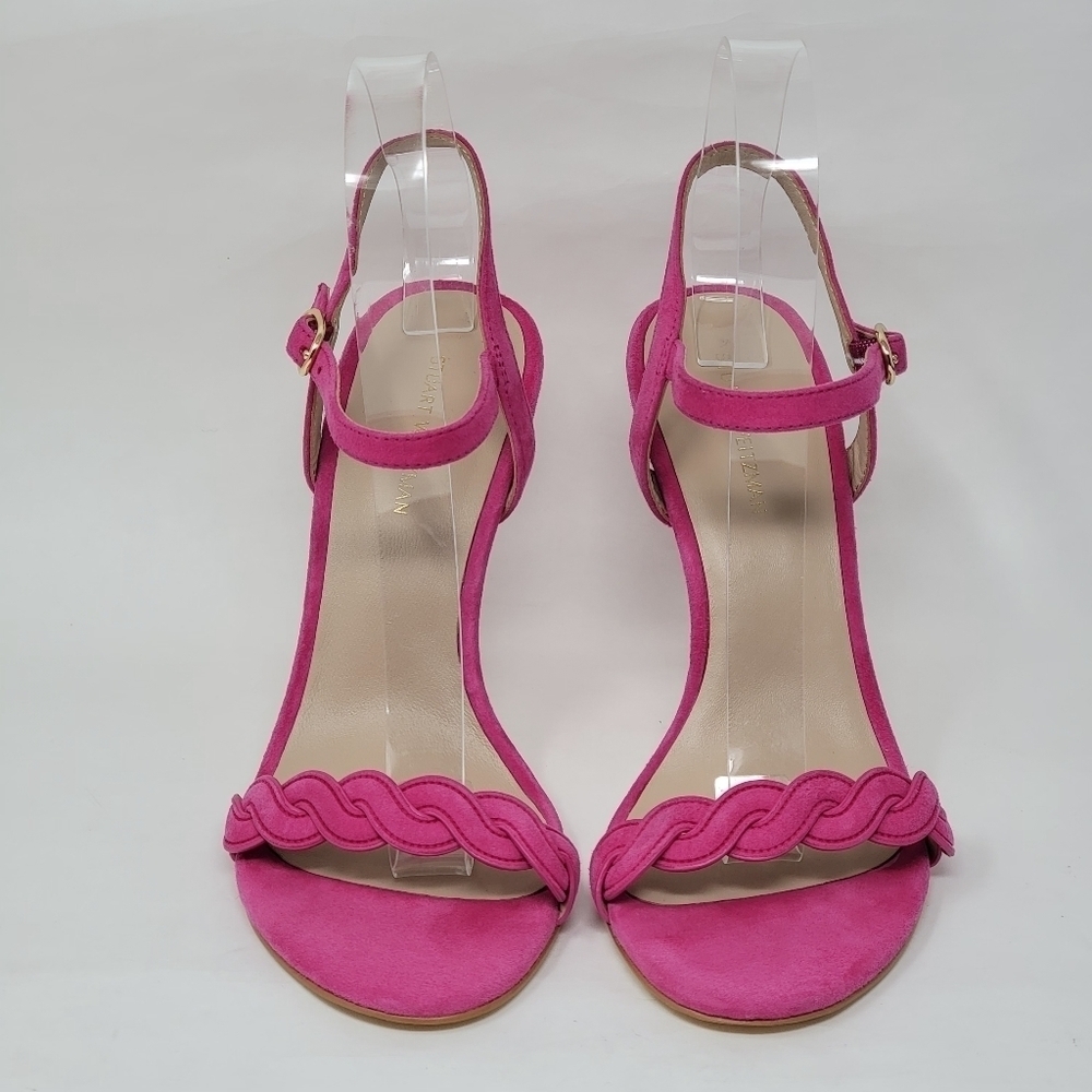 Stuart Weitzman Womens Dancer Twistie 100 Suede Pink Stiletto Heels Size 7.5 New - Picture 6 of 10